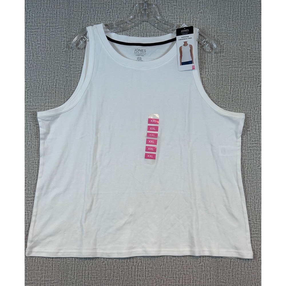 NWT Jones New York Signature Womens Popover Crewneck Tank Top White XXL Classic